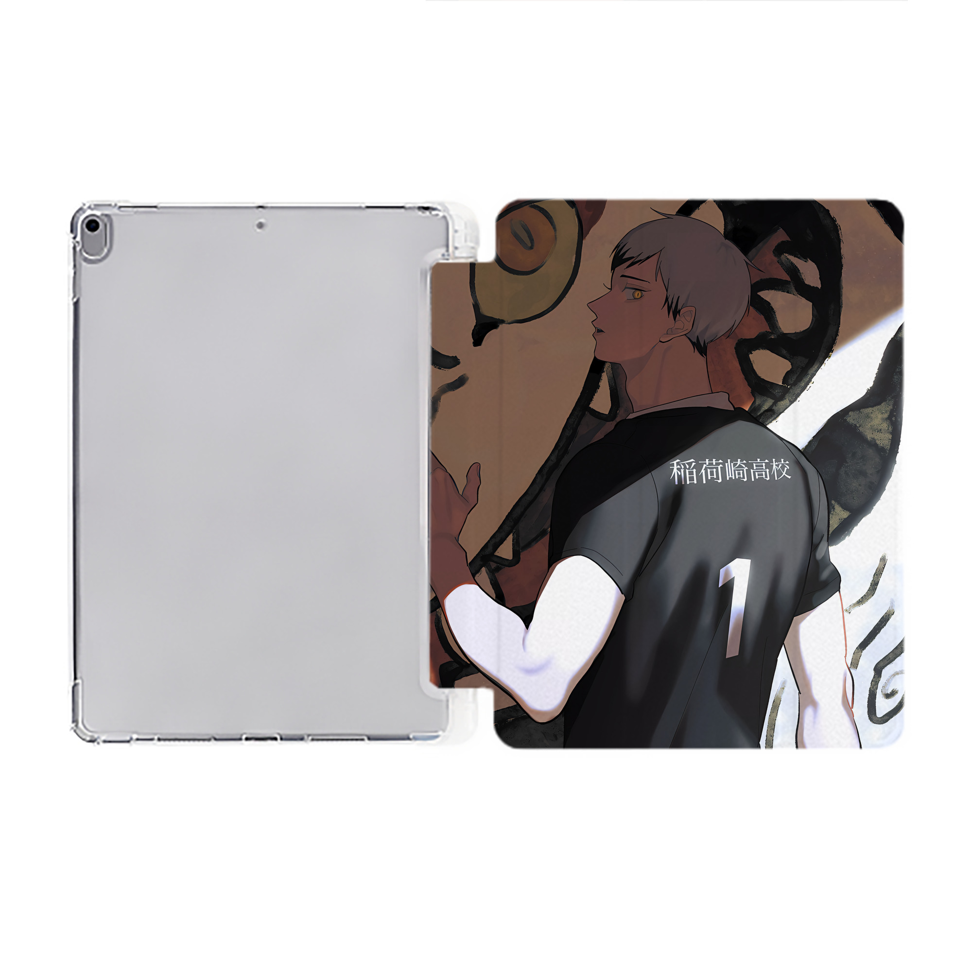 （画像用） ハイキュー!! Haikyu!! IPad ケース ペン収納付き 三つ折りスタンド PUレザー×シリコン 対応機種9.5/10.5/10.9インチ